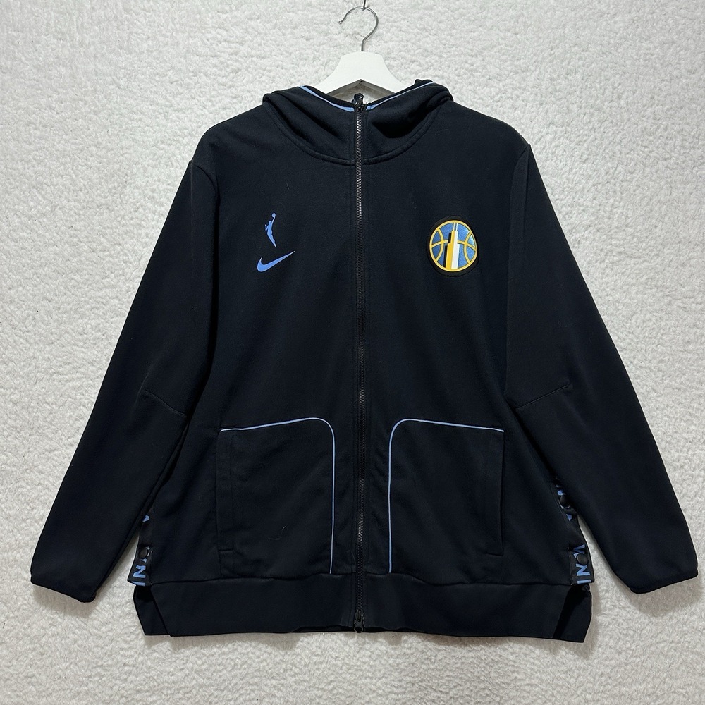 Chicago Sky Nike WNBA Engineered Full Zip Black Hoodie Jacket Women's Size XL